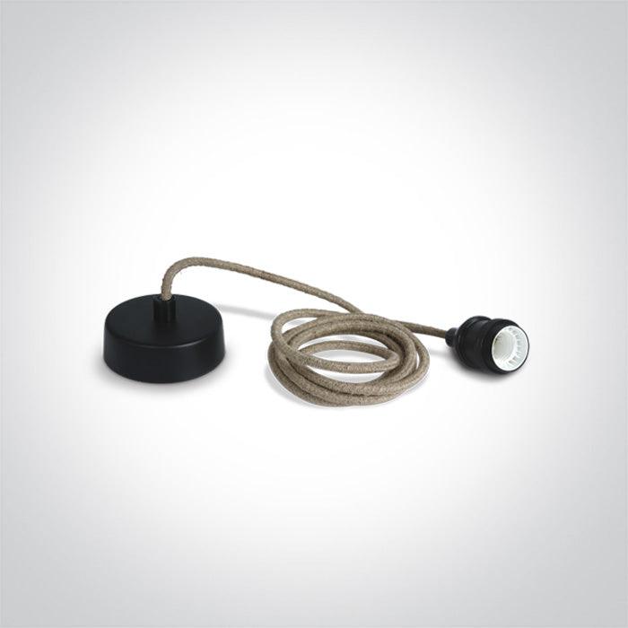 ONE Light | 0990/B BLACK E27 ROPE WIRE 2m SUSPENSION - OEM NORDIC - Quality Parts Distribution