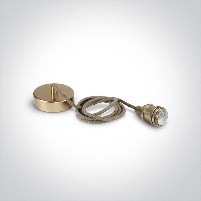 ONE Light | 0990/BBS BRUSHED BRASS E27 ROPE WIRE 2m SUSPENSION - OEM NORDIC - Quality Parts Distribution