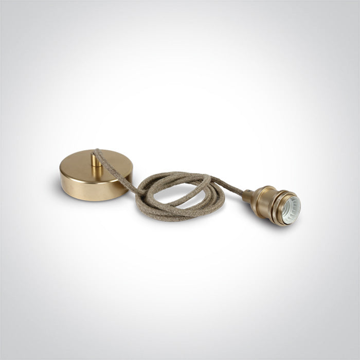 ONE Light Pendant Light E27 50W IP20 Brushed Brass 0990/BBS
