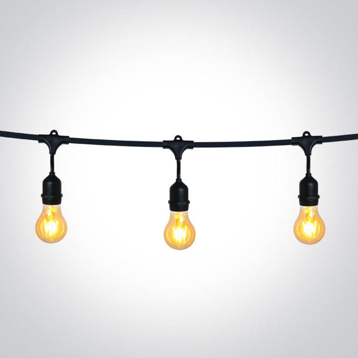 ONE Light | 0994/B BLACK STRING LIGHTS IP44 8,5m 15x E27 12w - OEM NORDIC - Quality Parts Distribution