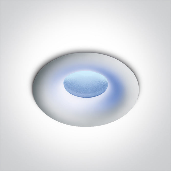 ONE Light Recessed Wall Light 1W - Blue IP44 White 10101L/W/BL