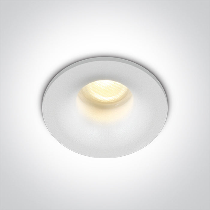 ONE Light Recessed LED Downlight 2W 190lm 3000K CRI80 IP44 White 10101LA/W/W
