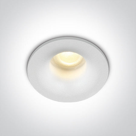 ONE Light Recessed LED Downlight 2W 190lm 3000K CRI80 IP44 White 10101LA/W/W