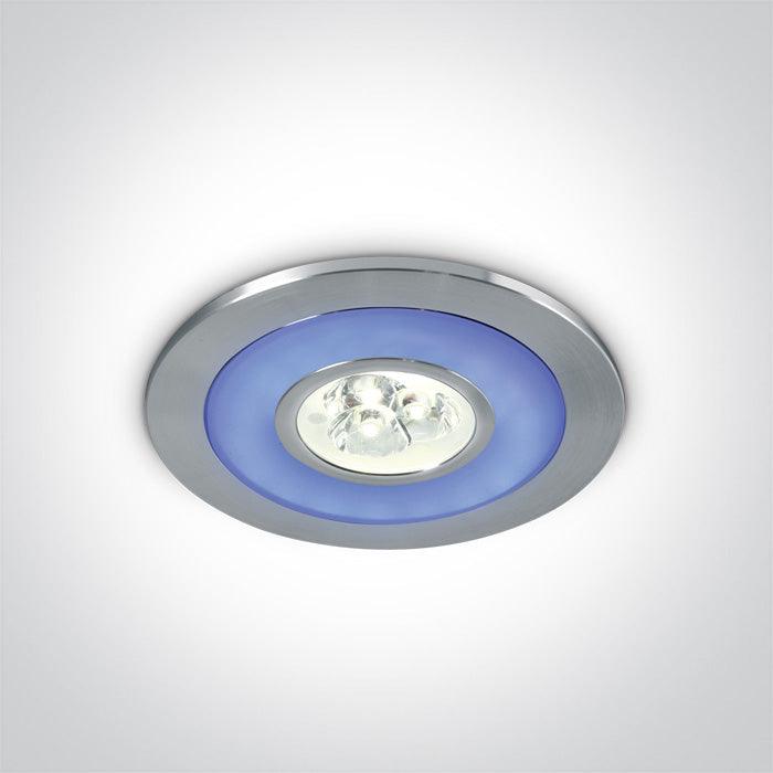 ONE Light | 10103A/D/BL ALUMINIUM LED 3x1w DAYLIGHT + RING LED BLUE 350mA IP42 - OEM NORDIC - Quality Parts Distribution