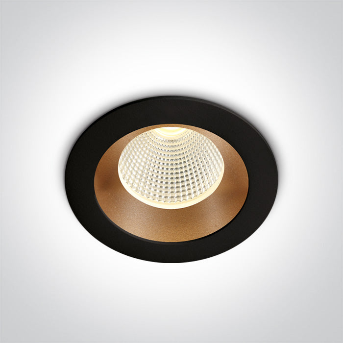 ONE Light Recessed LED Downlight 3W 240lm@3W 3000K CRI90 IP20 Black-Brass 10103E/B/BS/W