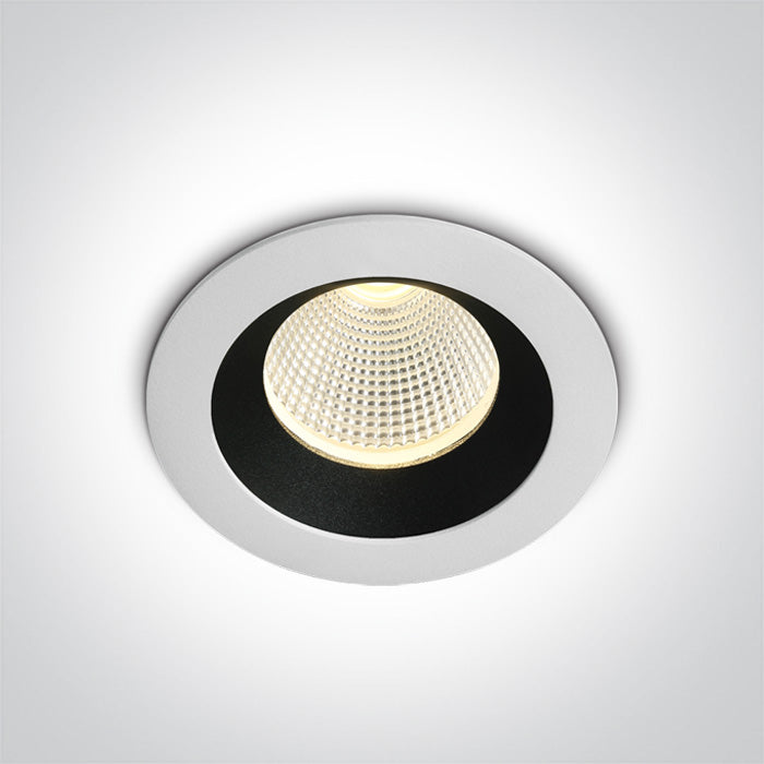 ONE Light Recessed LED Downlight 3W 240lm@3W 3000K CRI90 IP20 White-Black 10103E/W/B/W