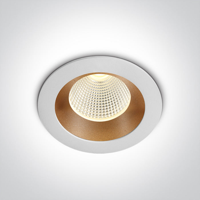 ONE Light Recessed LED Downlight 3W 240lm@3W 3000K CRI90 IP20 White-Brass 10103E/W/BS/W