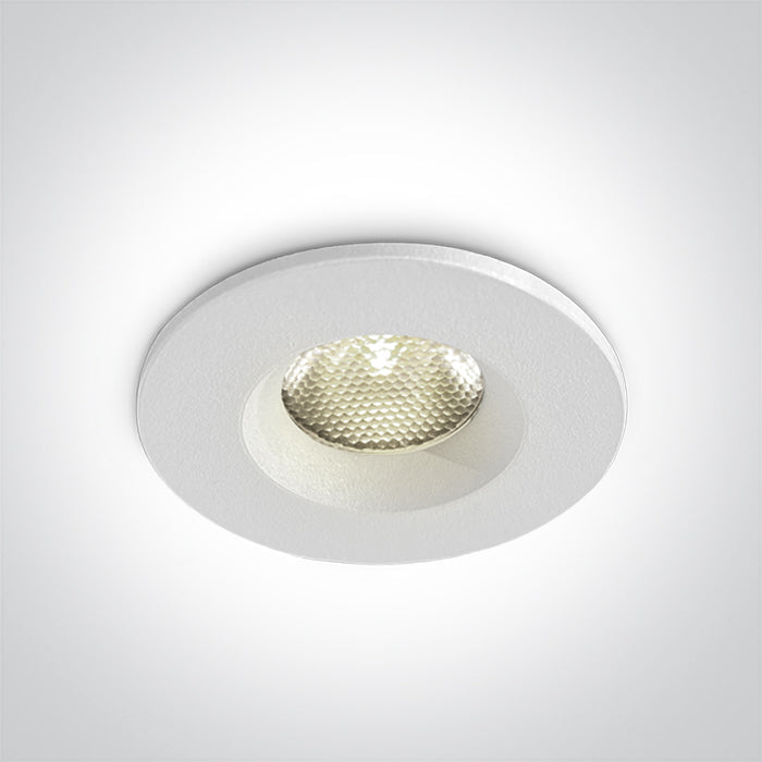 ONE Light Recessed LED Downlight 3W 270lm 4000K CRI90 IP65 White 10103M/W/C
