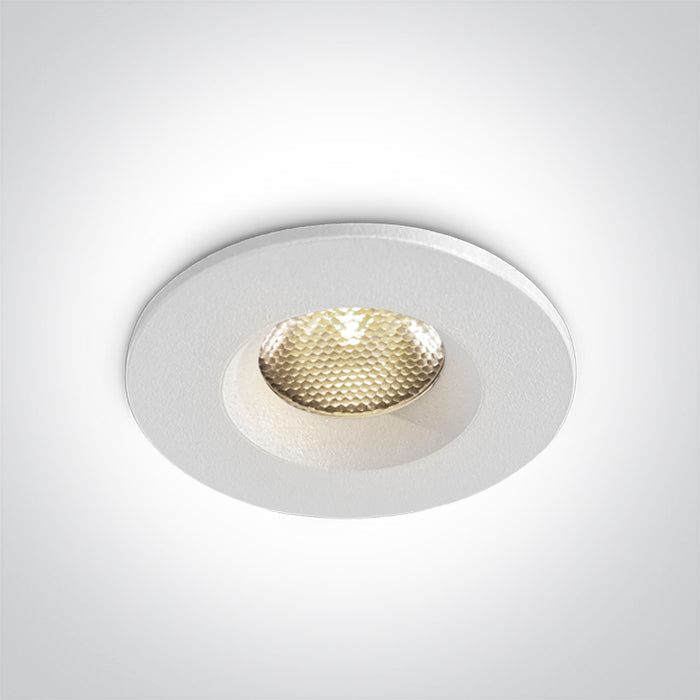 ONE Light Recessed LED Downlight 3W 270lm 3000K CRI90 IP65 White 10103M/W/W