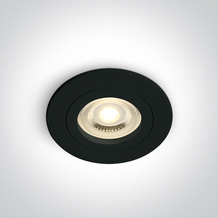 ONE Light Recessed LED Downlight GU10 10W IP20 Black 10105A1/B