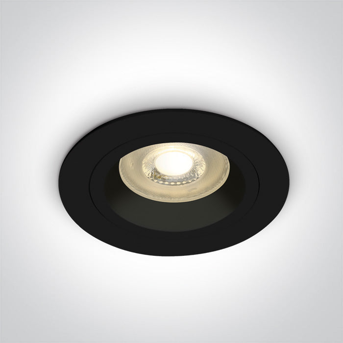ONE Light Recessed LED Downlight GU10 10W IP20 Black 10105ALG/B