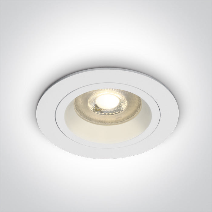 ONE Light Recessed LED Downlight GU10 10W IP20 White 10105ALG/W
