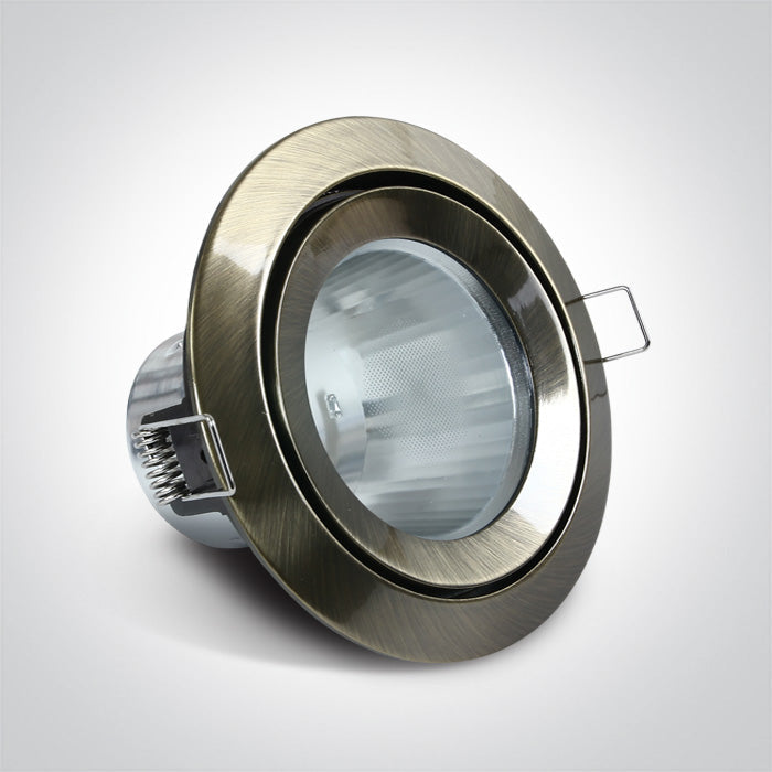 ONE Light Recessed LED Downlight GU5.3 50W IP43 Antique Brass 10105CJ/ABS/5