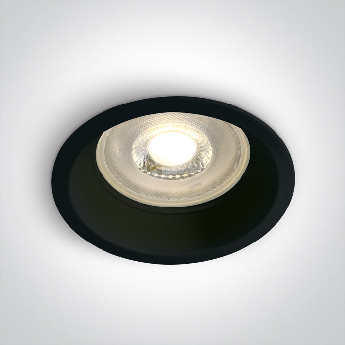 ONE Light Recessed LED Downlight GU10 10W IP20 Black 10105D1/B