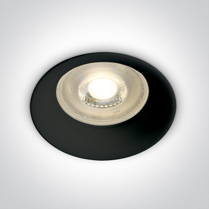 ONE Light Recessed LED Downlight GU10 10W IP20 Black 10105D2/B