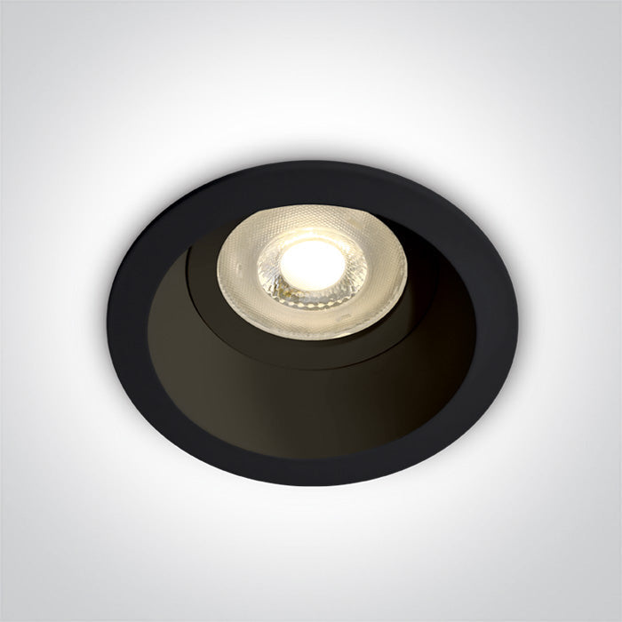 ONE Light Recessed LED Downlight GU10 10W IP20 Black 10105D4/B