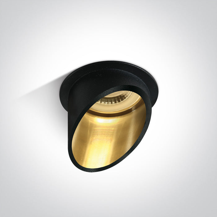 ONE Light Recessed LED Downlight GU10 10W IP20 Black-Gold 10105E1/B/GL