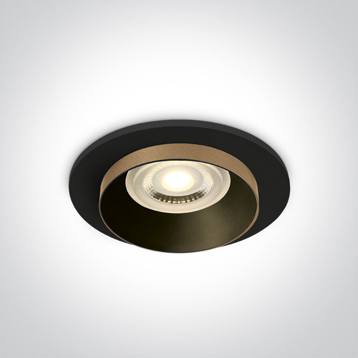 ONE Light Recessed LED Downlight GU10 10W IP20 Black 10105H/B