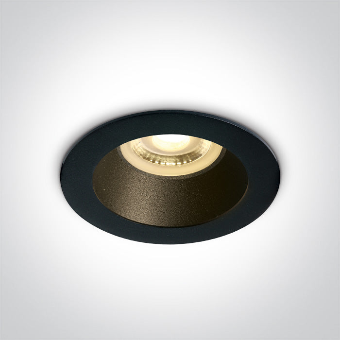 ONE Light Recessed LED Downlight GU10 10W IP20 Black 10105M/B/B
