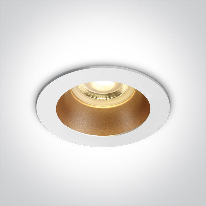 ONE Light Recessed LED Downlight GU10 10W IP20 White-Brass 10105M/W/BS