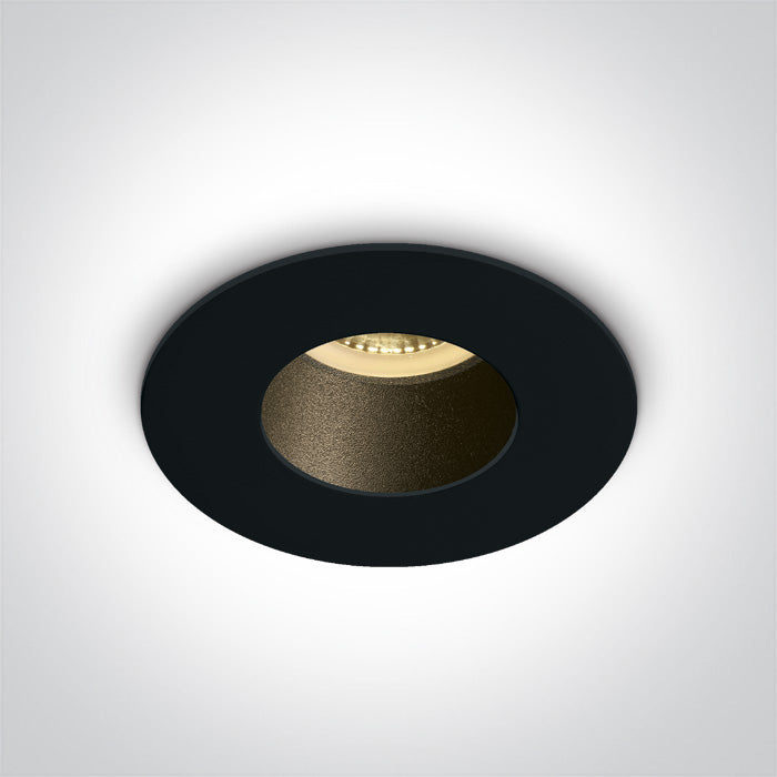ONE Light Recessed LED Downlight GU10 10W IP20 Black 10105MD/B/B