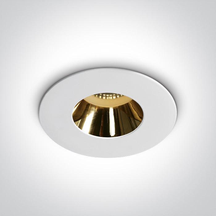 ONE Light | 10105MD/W/GL WHITE GU10 10W GOLD REFLECTOR DARK LIGHT - OEM NORDIC - Quality Parts Distribution