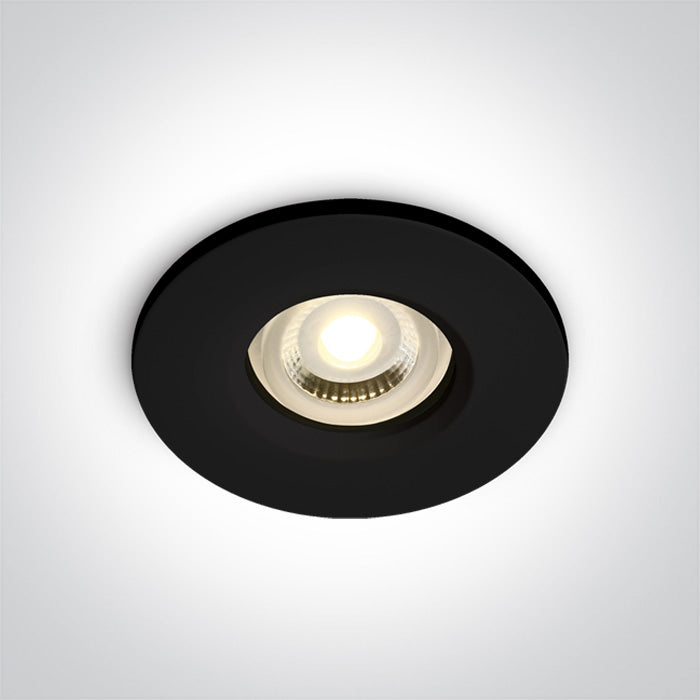 ONE Light Recessed LED Downlight GU10 10W IP65 Black 10105R1/B