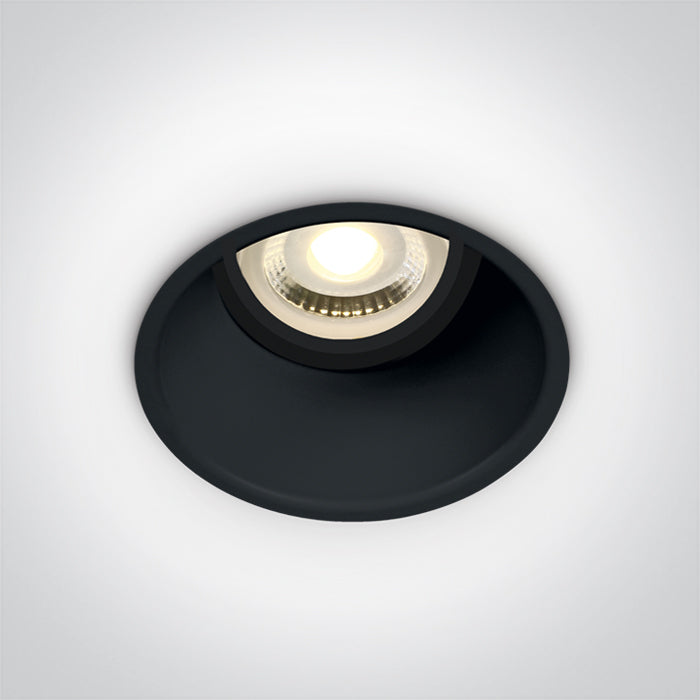 ONE Light Recessed LED Downlight GU10 10W IP20 Black 10105TG/B