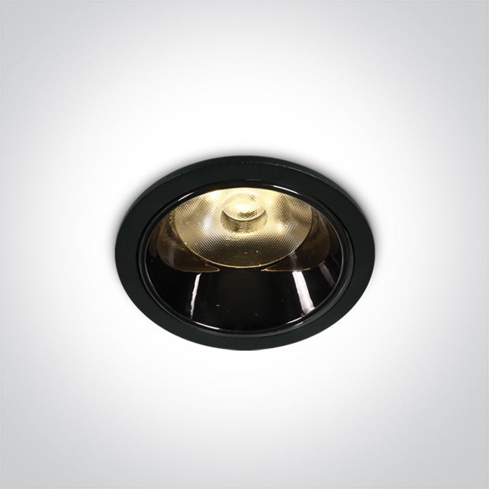 ONE Light Recessed LED Downlight 6W 570lm 3000K CRI90 IP20 Black 10106DC/B/W
