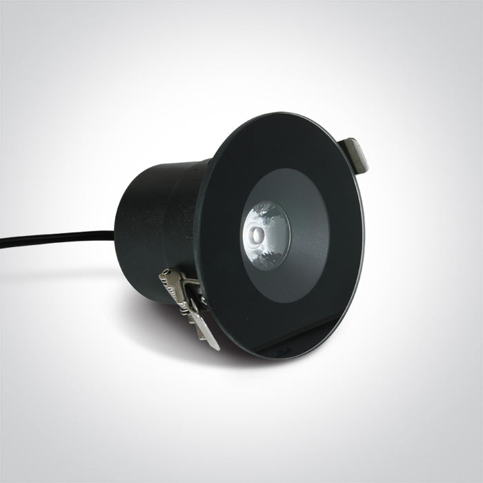 ONE Light Recessed LED Downlight 6W 460lm 3000K CRI80 IP65 Black 10106V/B/W
