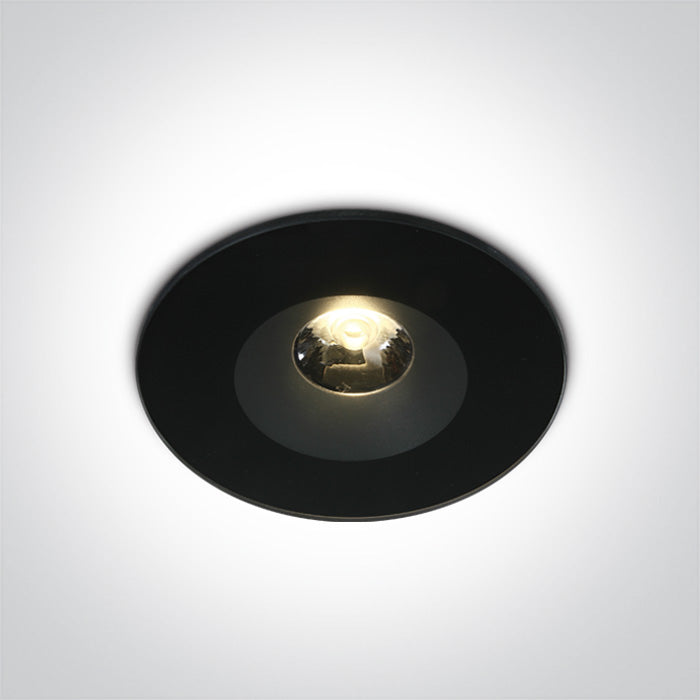 ONE Light Recessed LED Downlight 6W 460lm 3000K CRI80 IP65 Black 10106V/B/W