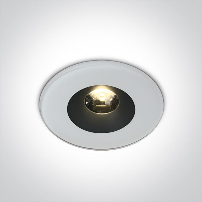ONE Light Recessed LED Downlight 6W 460lm 3000K CRI80 IP65 White 10106V/W/W
