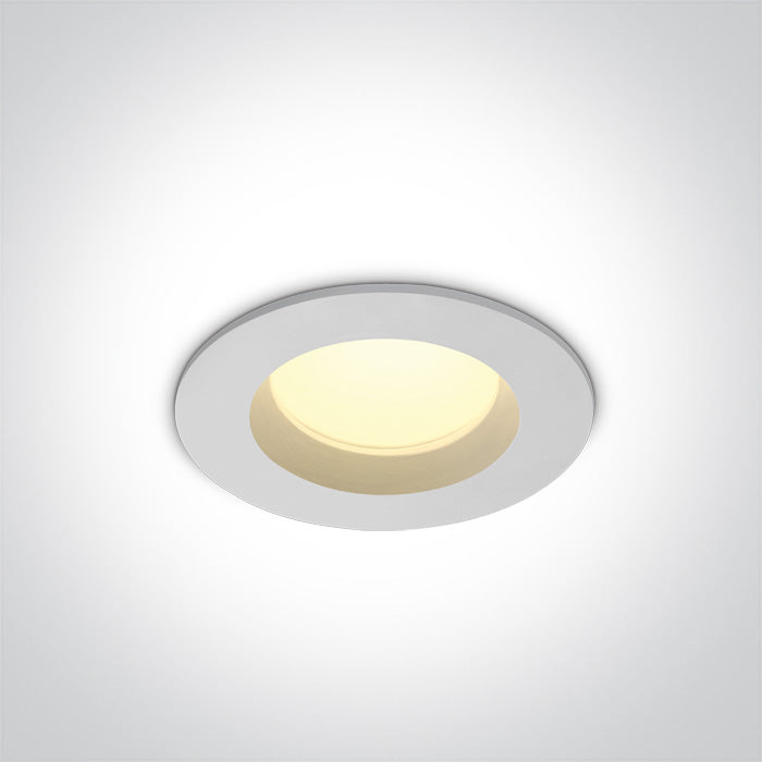 ONE Light Recessed Downlight 7W 500 3000K CRI80 IP54 White 10107B/W/W