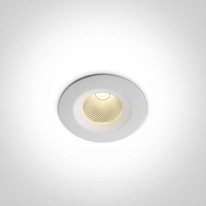 ONE Light Recessed LED Downlight 7W 560lm 3000K CRI90 IP20 White 10107CA/W/W