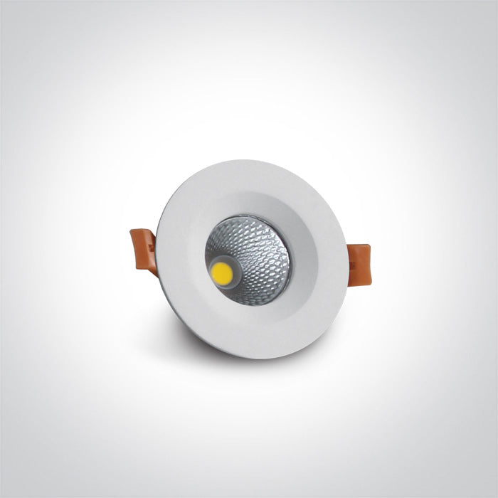 ONE Light Recessed LED Downlight 7W 560lm 3000K CRI90 IP20 White 10107CA/W/W
