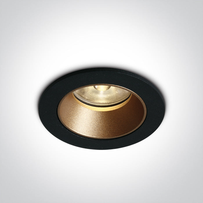 ONE Light Recessed LED Downlight 6,5W 550lm 3000K CRI80 IP20 Black 10107K/B/W