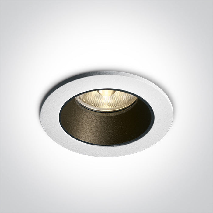 ONE Light Recessed LED Downlight 6,5W 550lm 3000K CRI80 IP20 White 10107K/W/W