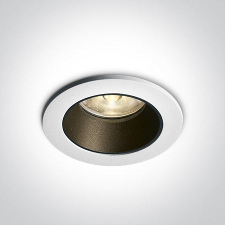 ONE Light Recessed LED Downlight 6,5W 550lm 3000K CRI80 IP20 White 10107K/W/W