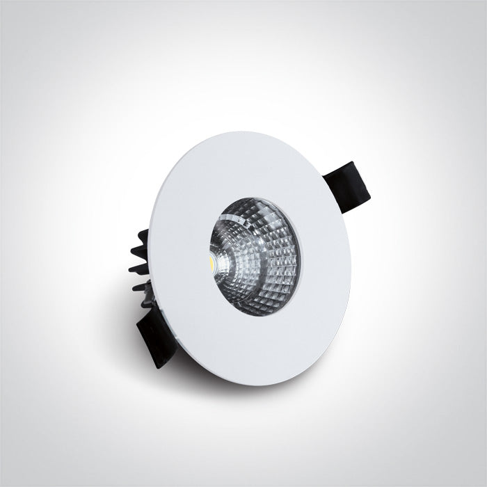 ONE Light Recessed LED Downlight 7W 490lm 3000K CRI90 IP54 White 10107M/W/W