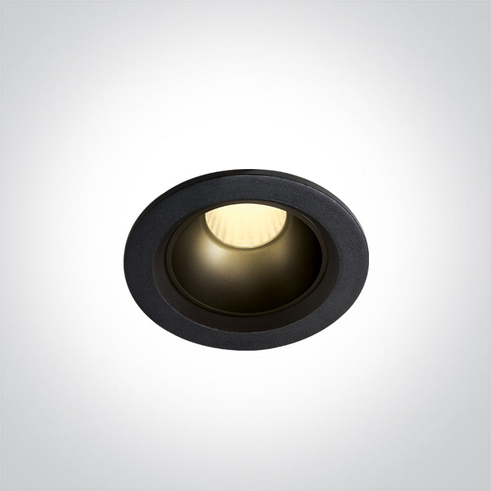 ONE Light Recessed LED Downlight 7W 560lm 3000K CRI80 IP20 Black 10107Z/B/W