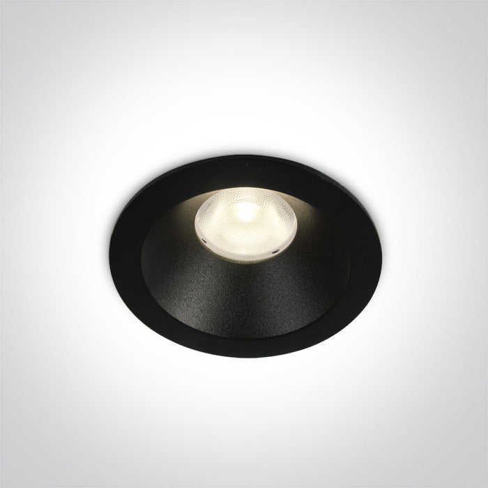 ONE Light Recessed LED Downlight 8W 600lm 3000K CRI90 IP20 Black 10108D/B/W