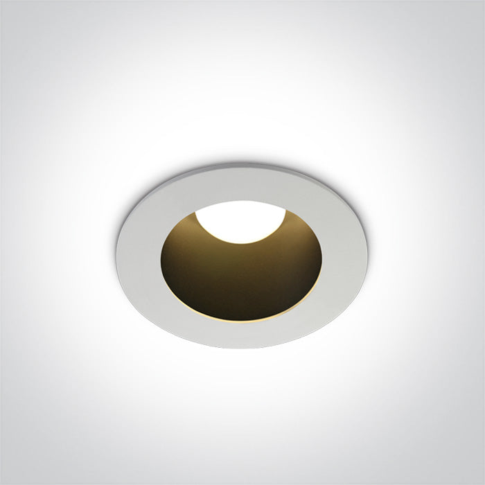 ONE Light Recessed LED Downlight 8W 480lm 3000K CRI80 IP20 White-Black 10108ED/W/B/W