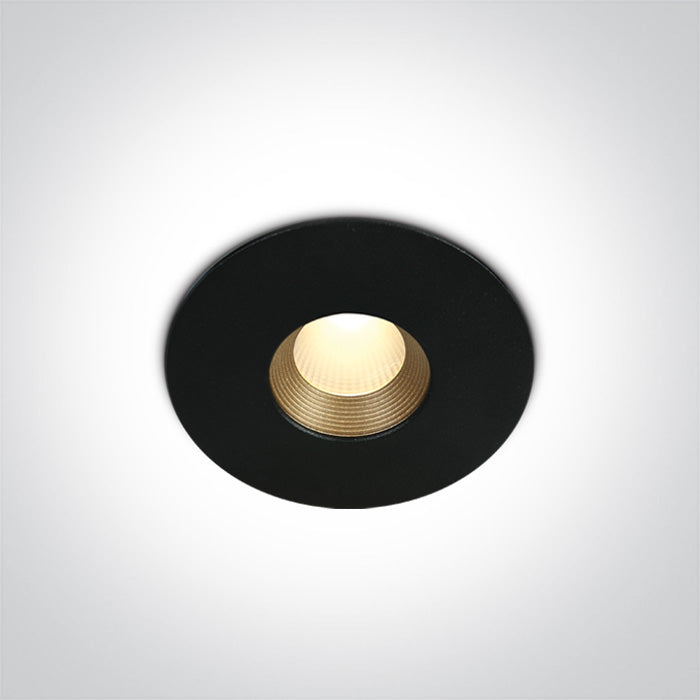 ONE Light Recessed LED Downlight 8W 600lm 3000K CRI90 IP54 Black 10108H/B/W