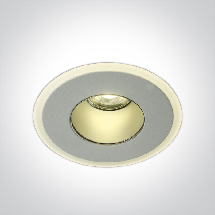 ONE Light Recessed LED Downlight 8W 560lm 3000K CRI80 IP40 White 10108J/W/W