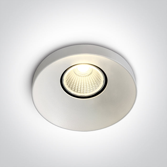 ONE Light Recessed LED Downlight 8W 750lm 3000K CRI80 IP20 White 10108R/W/W