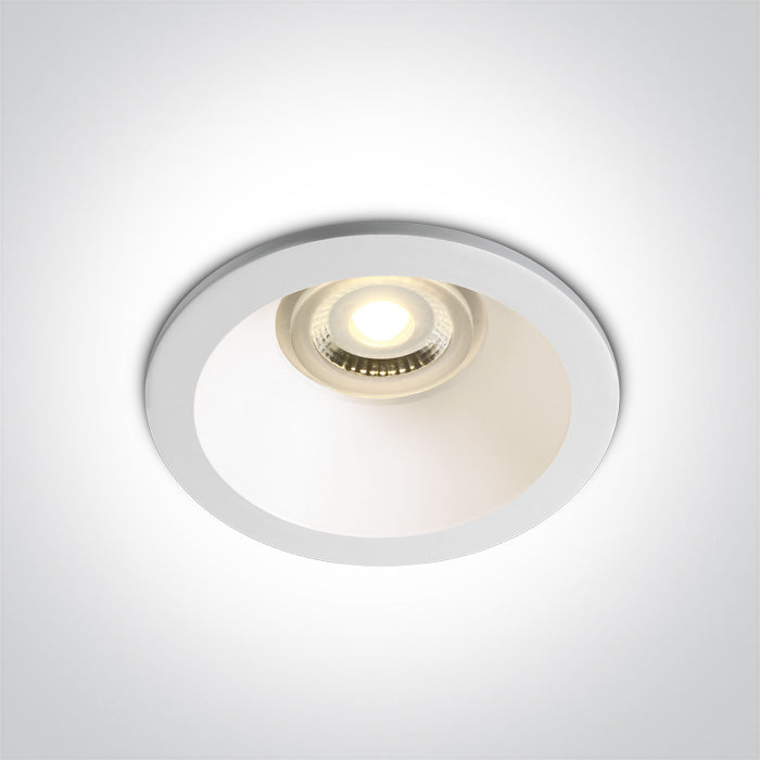 ONE Light Recessed LED Downlight GU10 10W IP65 White 10109F/W