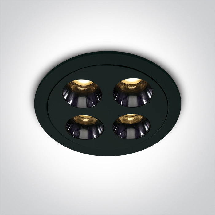 ONE Light Recessed LED Downlight 10W 700lm 3000K CRI90 IP20 Black 10110H/B/W