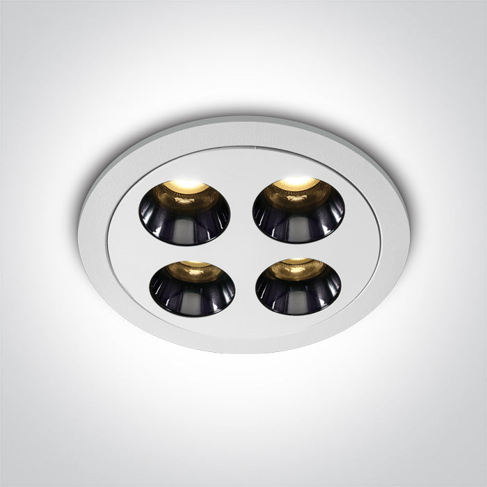 ONE Light Recessed LED Downlight 10W 700lm 3000K CRI90 IP20 White 10110H/W/W