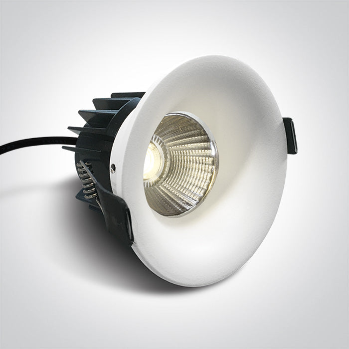 ONE Light Recessed LED Downlight 12W 1100lm 3000K CRI90 IP65 White 10112R/W/W