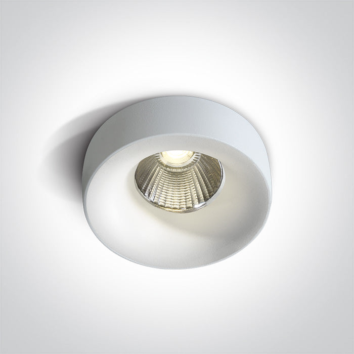 ONE Light Recessed LED Downlight 12W 1100lm 3000K CRI90 IP65 White 10112R/W/W